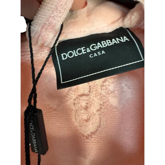 Dolce & Gabbana NWT Terry Cotton Jacquard Bath Robe in Pink Size XS - Picture 5 of 11